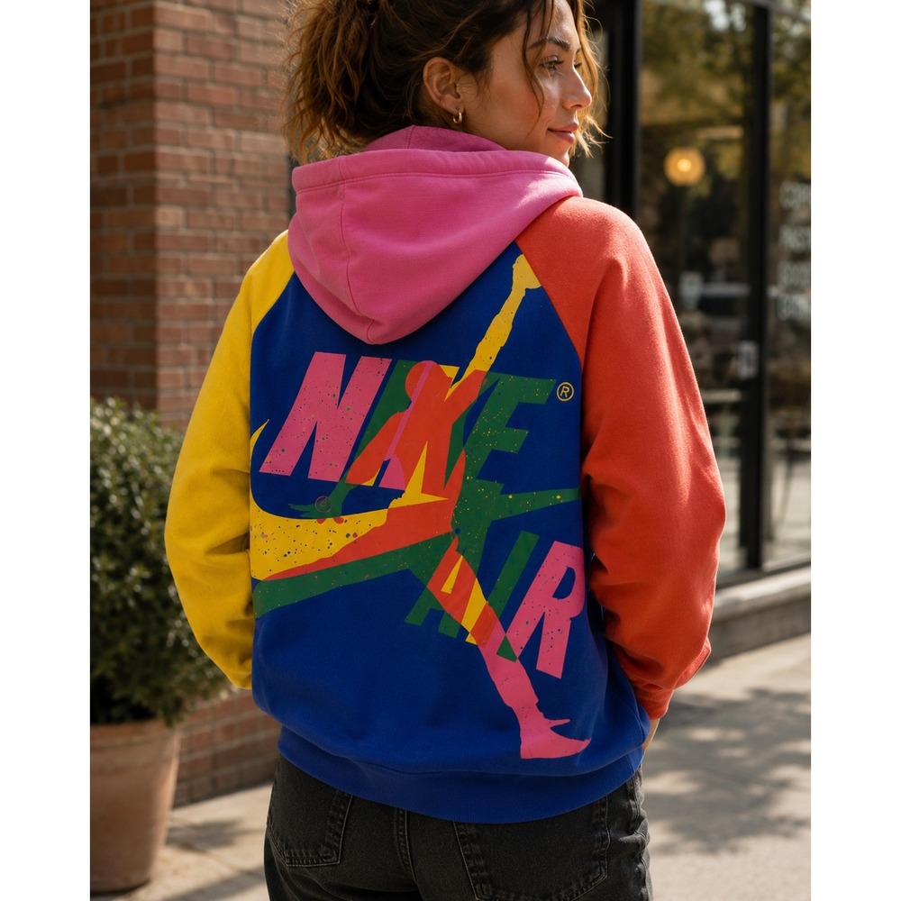 Jordan Nike Air Colorblock Full Zip Graphic Hoodie Jumpman CV7402-495 S